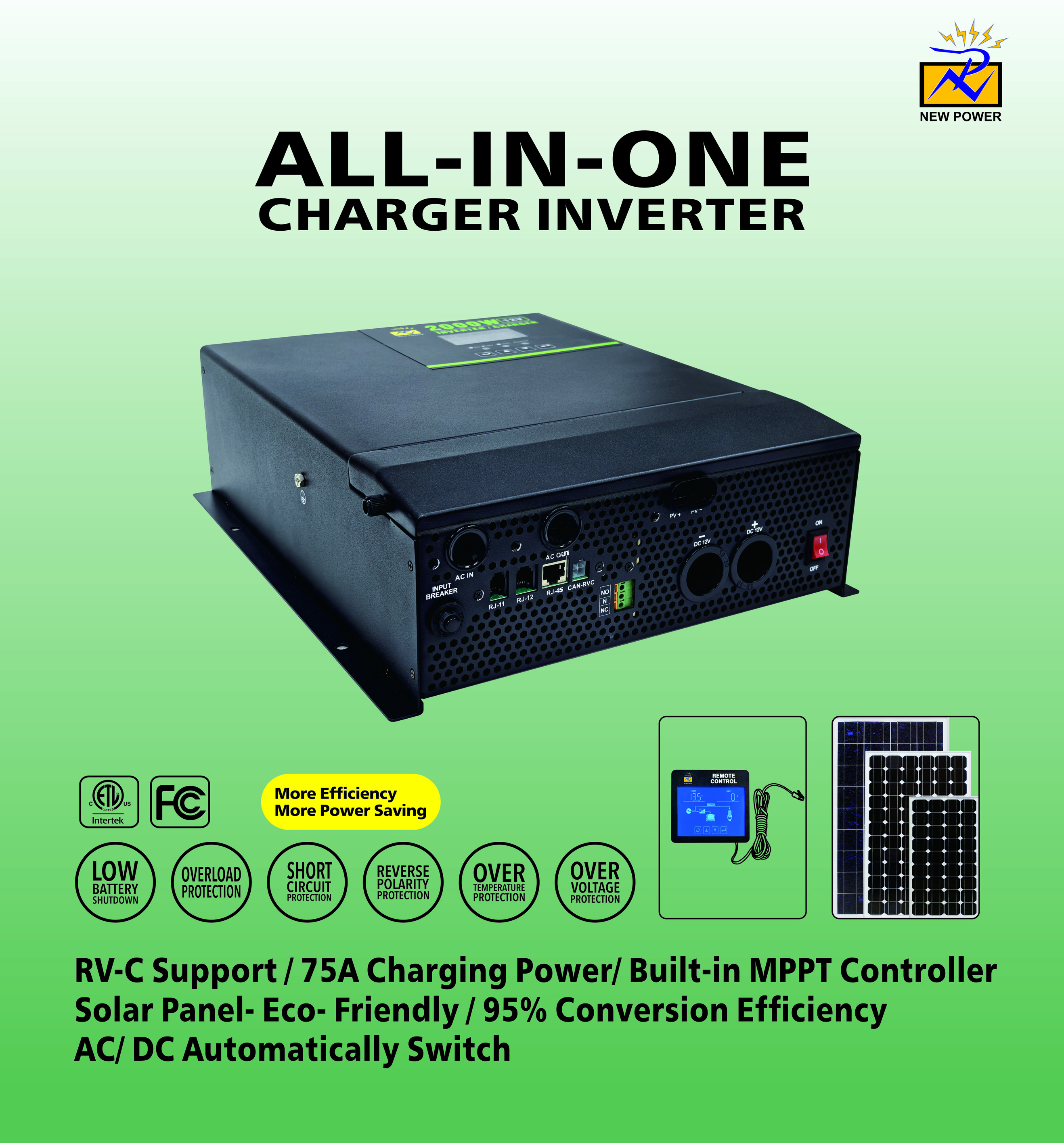 New Power Launches All-in-One Solar Charger Inverter  12V/24V/48V  2000W&ndash;5000W